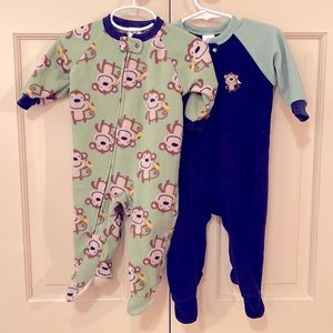Gerber 🐵 Monkey Fleece Footie Onesie Pajama Set, size 12 months